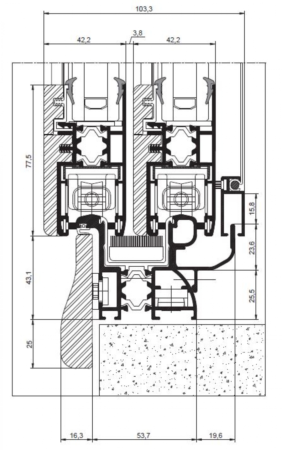 Sistema scorrevole  legno alluminio taglio termico 70 STHW  Ekos infissi, Palermo, Sicilia