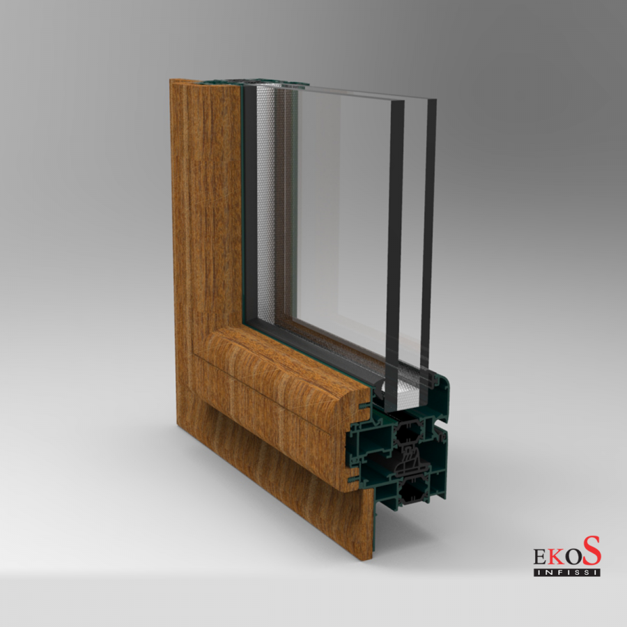 Sistema battente legno alluminio taglio termico 75 THW  Ekos infissi, Palermo, Sicilia